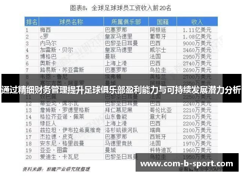 通过精细财务管理提升足球俱乐部盈利能力与可持续发展潜力分析